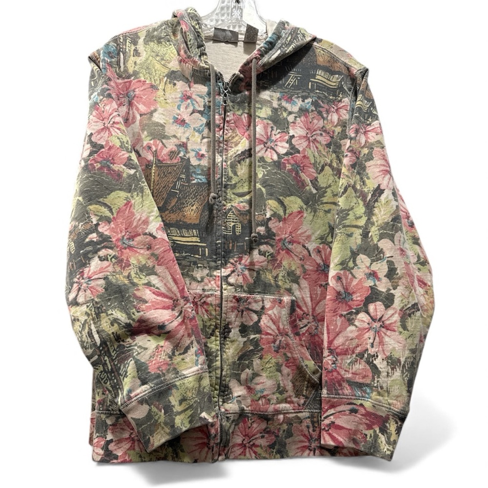 Chico's Floral Patterned Hoodie